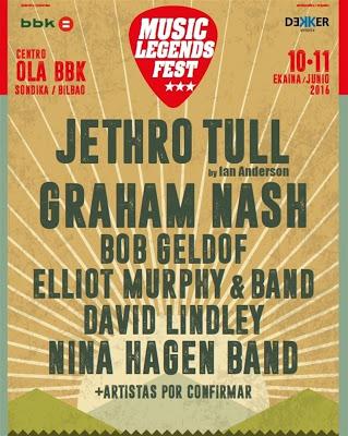 Music Legends Festival tendrá a Jethro Tull, Graham Nash, Bob Geldof, Elliott Murphy...