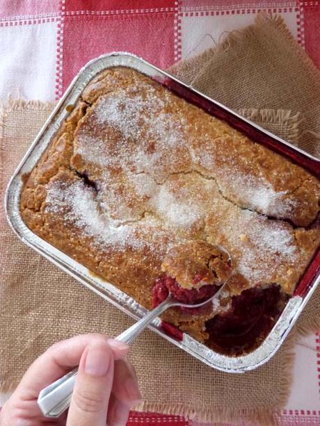 cobbler de frambuesas | el postre más fácil del mundo