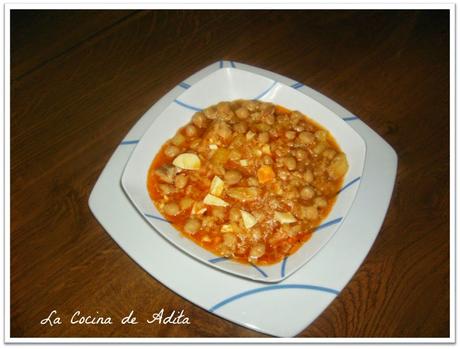 Potaje de garbanzos con arroz