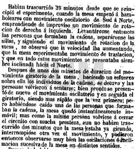 La mesa giratoria y espiritismo en las calles de Madrid