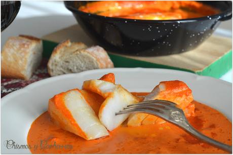 Bacalao en salsa de Pimientos Confitados