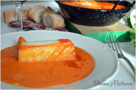 Bacalao en salsa de Pimientos Confitados