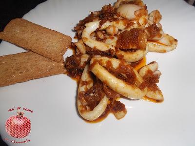 Calamar con sobrasada al estilo de Mallorca. Calamar con sobrasada al estilo de Mallorca.