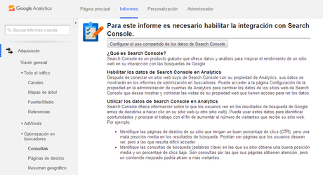Soluciones al “not provided” de Google configurar uso compartido datos search console