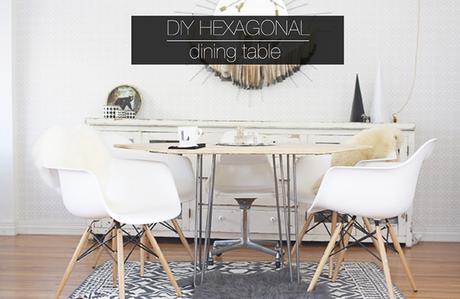 DIY: si no te gusta lo convencional hazte una mesa hexagonal en el comedor