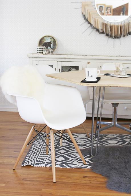 DIY: si no te gusta lo convencional hazte una mesa hexagonal en el comedor