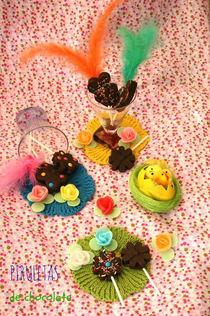 Piruletas de chocolate