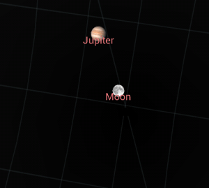 Mañana será el primer eclipse lunar de éste año. Junto a nuestro satélite estará Júpiter