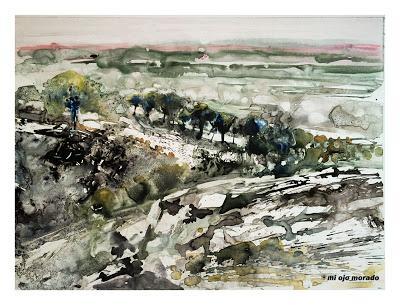 Landscape yupo. Watercolor