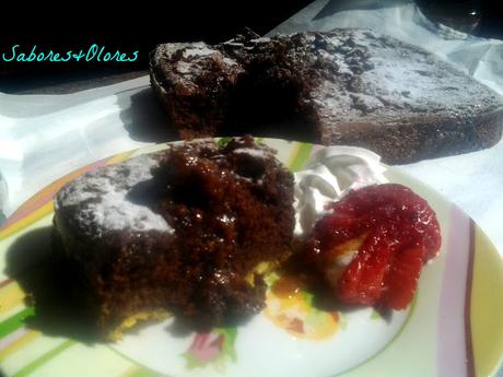 BROWNIE DE QUESO Y CHOCOLATE  CON CARAMELO SALADO