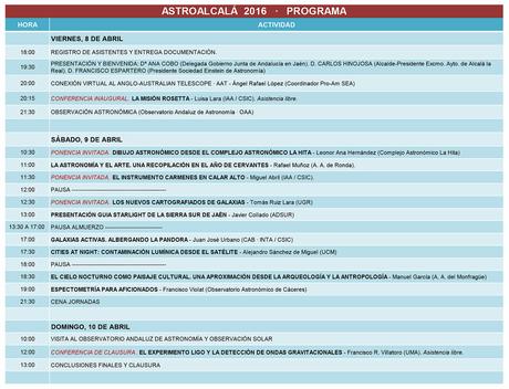 Programa de AstroAlcalá 2016
