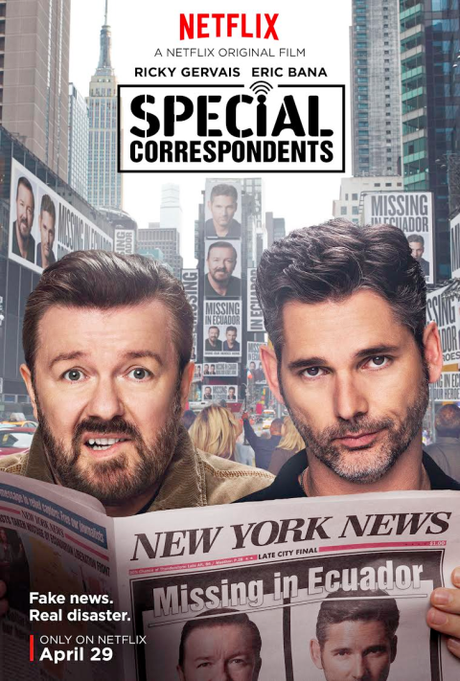 Afiche y tráiler de la comedia Special Correspondents, la nueva película original de Netflix