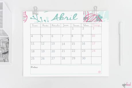 Freebie: Calendario Abril
