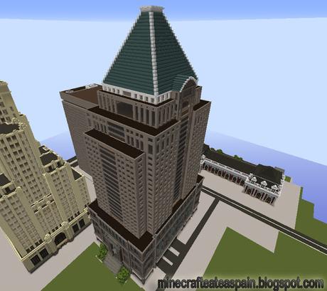 Réplica Minecraft del rascacielos Commerce Place, Baltimore, Maryland, Estados Unidos.
