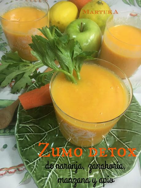 Zumo Detox De Naranja, Zanahoria, Manzana Y Apio