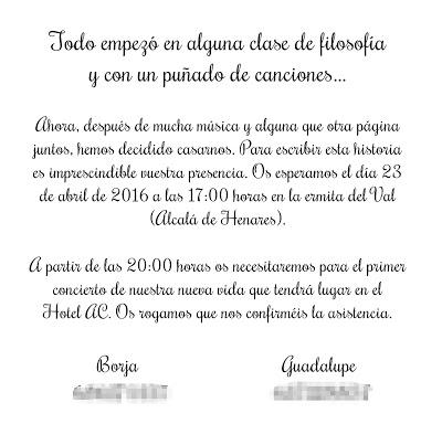 Invitación de boda de mis amigos: