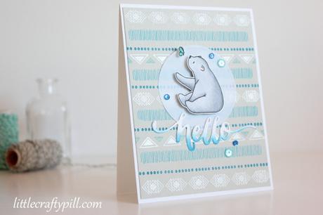 Custom background: Heat embossing and pigment ink stamping