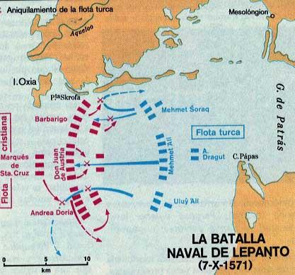 mapa batalla lepanto