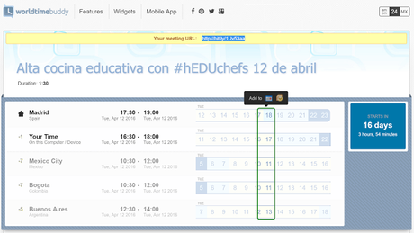 World Time Buddy. Personaliza todas las horas del mundo para un evento