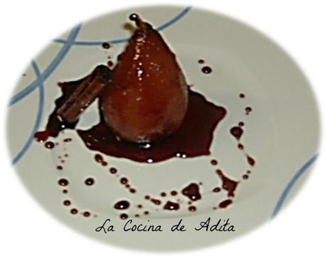 Peras al vino tinto