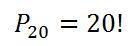 P(20) = 20!