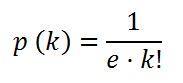 p(k)=1/(e·k!)