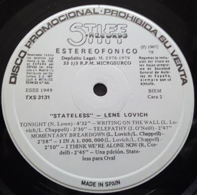 Lene Lovich -Stateless Lp 1979 (1978)