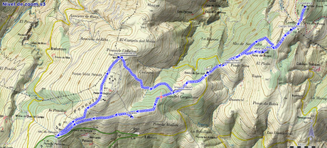 Mapa de la ruta Penouta y Fonteblanca