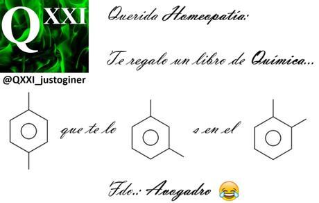#HumorQuímico: querida homeopatía, te regalo un libro de química… Querida Homeopatía