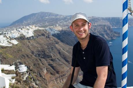 En el pueblo de Imerovigli, sobre la caldera de Santorini