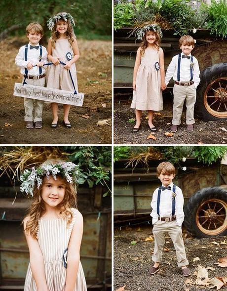 Niños vestidos de estilo rustico