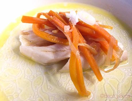 ESCABECHE DE LUBINA SAZONADA CON SAL MALDON DE ZANAHORIA Mario Sandoval bacoyboca