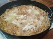 Risotto lomo cerdo frutas mantequilla