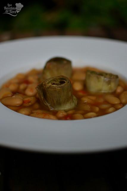 Alubias blancas astiruanas con alcachofas tererecetas las recetas de tere 02 Alubias blancas astiruanas con alcachofas tererecetas 02