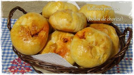 Bollinos preñaos ( bollos de chorizo)