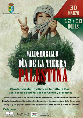 cartel Dia de la tierra palestina 31-03-2016 Valdemorillo