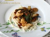Noodles pollo verduras