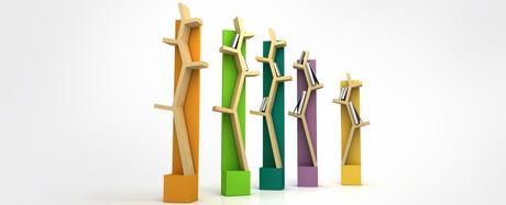 Librerías con forma de árbol de colores