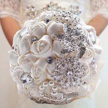 Gorgeous nupcial flores ramos de novia elegante perla de la novia dama de honor Wedding Bouquet Crystal Sparkle 2015 nuevo buque de noiva(China (Mainland)): 