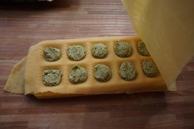 Ravioles de pollo y verdura