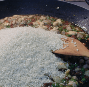 Arroz con pollo y verduras arroz