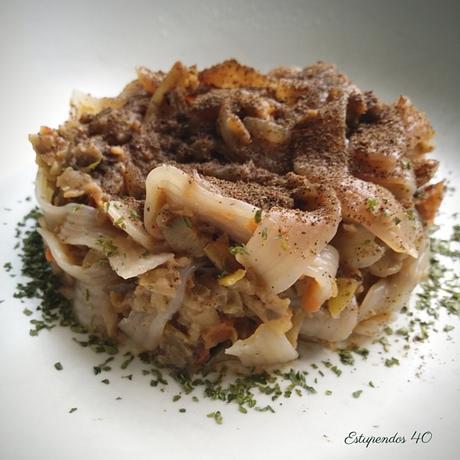 Fettuccine Konjac con berenjena y pollo al natural