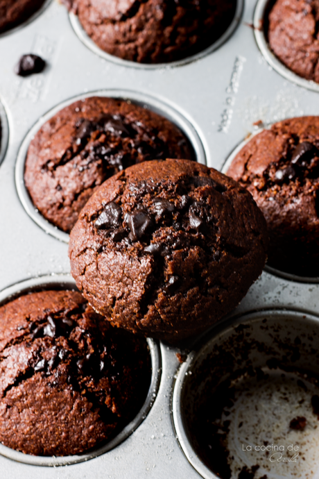 Muffins de chocolate y centeno