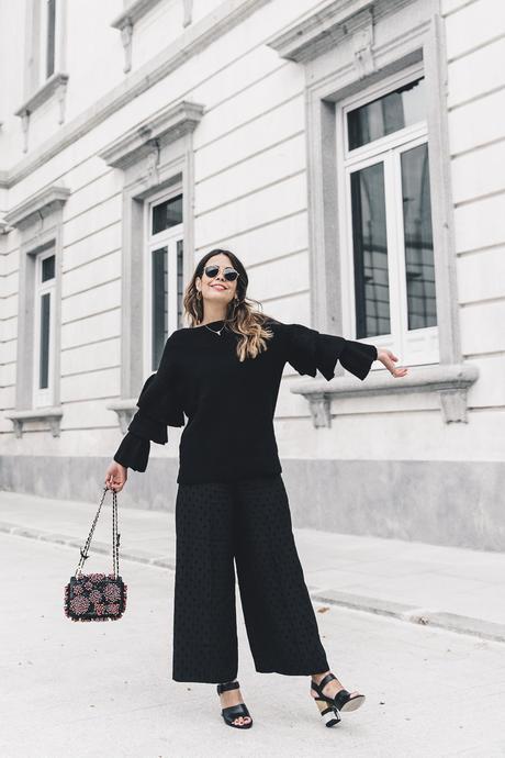 Ruffled_Sleeves_Jumper-Black_Culottes-Dune_Sandals-Beaded_Bag-Outfit-Collage_Vintage-Street_Style-16