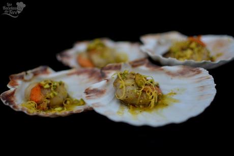 Vieiras a la plancha con aceite de pistachos tererecetas 01