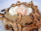 Quinoa huevo champiñones
