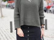 Jersey punto falda botones