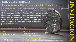 Café literario EREA,  Las reseñas literarias y el ego del escritor. 16/03/16