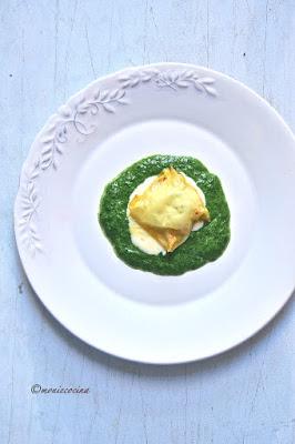 Ravioli de Langostino y Ricotta, Espinacas, Parmesano y Oporto