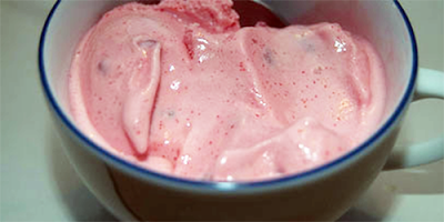 Postre de crema de Frambuesa